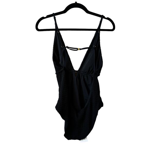 NWT Andie Swim X Demi Moore The Tropez One Piece Crochet Swimsuit Black Size XL - Picture 3 of 11